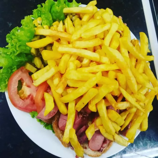 X da casa aberto com fritas