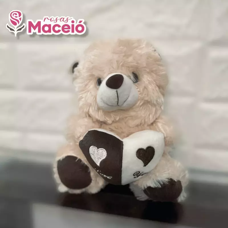 Pelúcia (20 cm) bege coração p/b