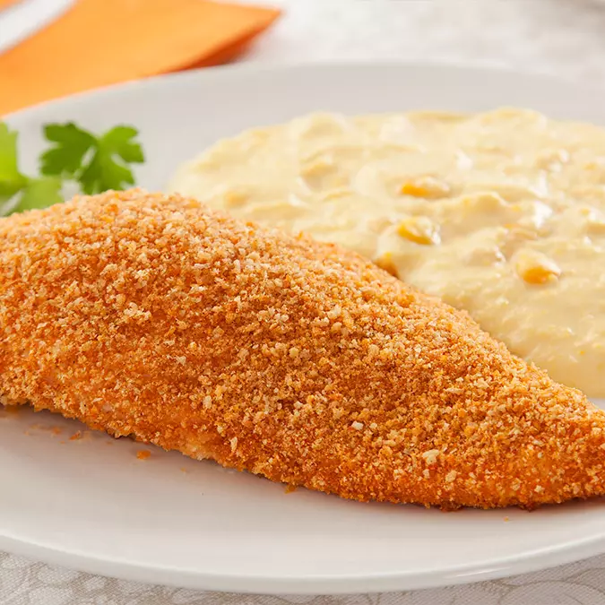 Frango à Milanesa com Macarronese