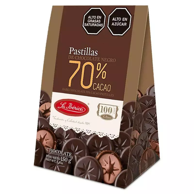 PASTILLAS DE CHOCOLATE 70% CACAO - IBÉRICA