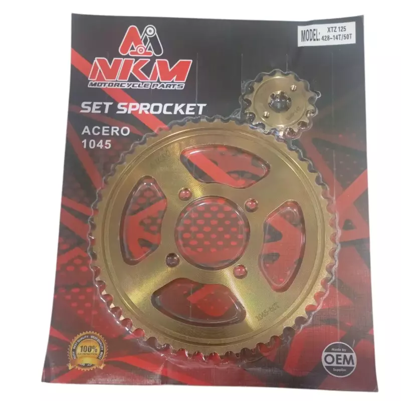 SET SPROCKET XTZ 125 14X50 ORO NKM
