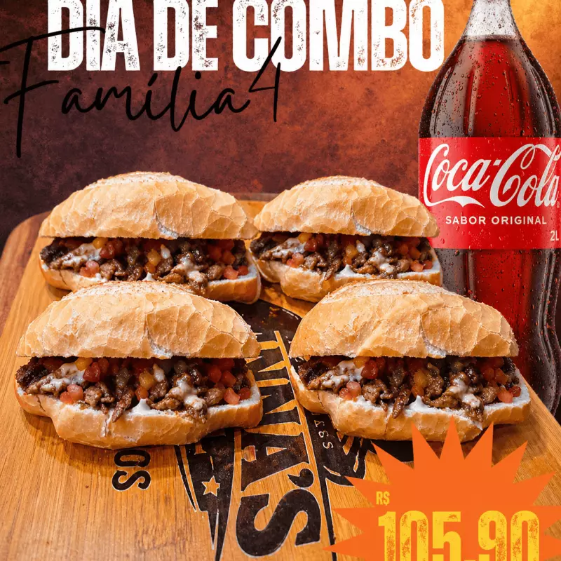 4 Gregos (Curral) 1 Coca-Cola 2L
