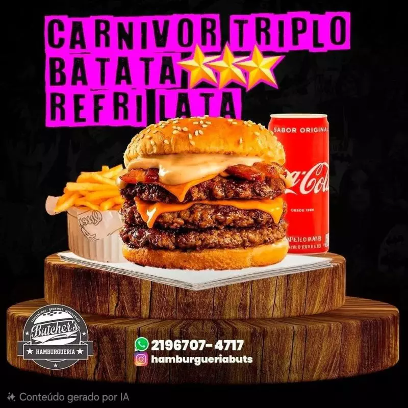 carnivor triplo, btt p, refri lata