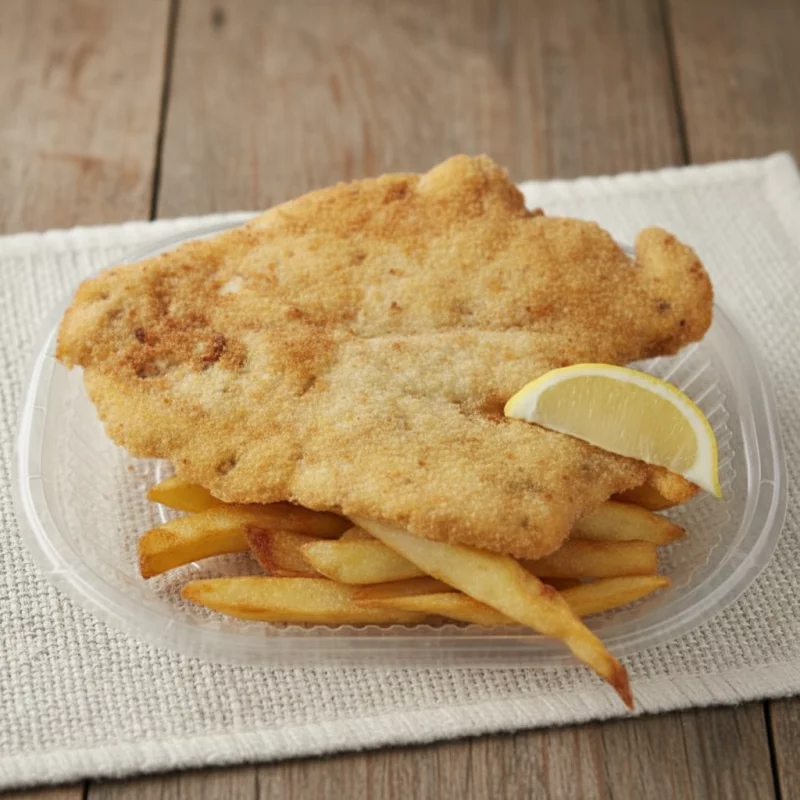 Milanesa grande de pollo al plato