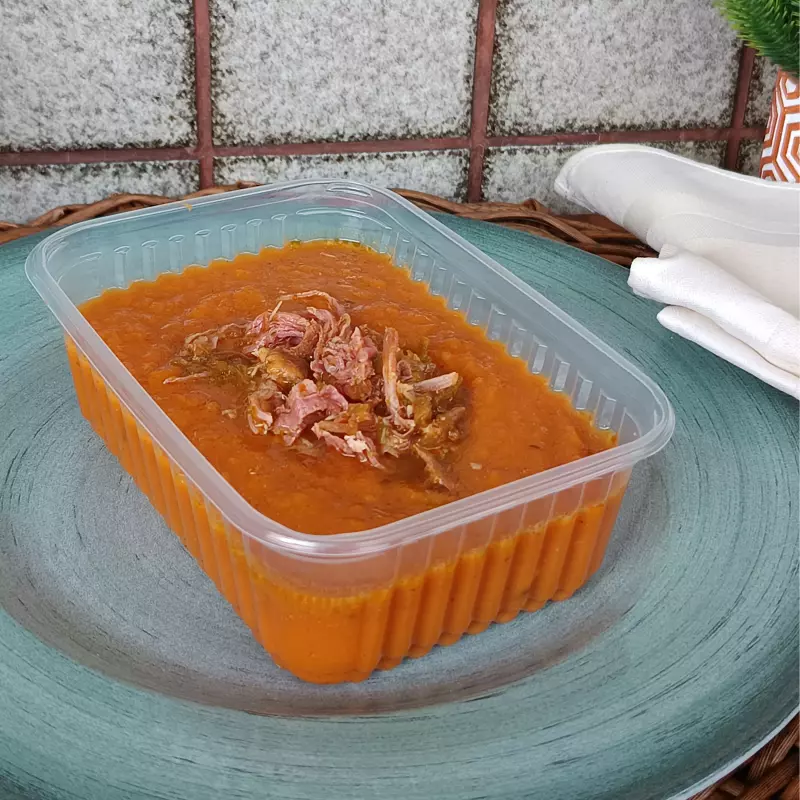 Abóbora com suíno desfiado