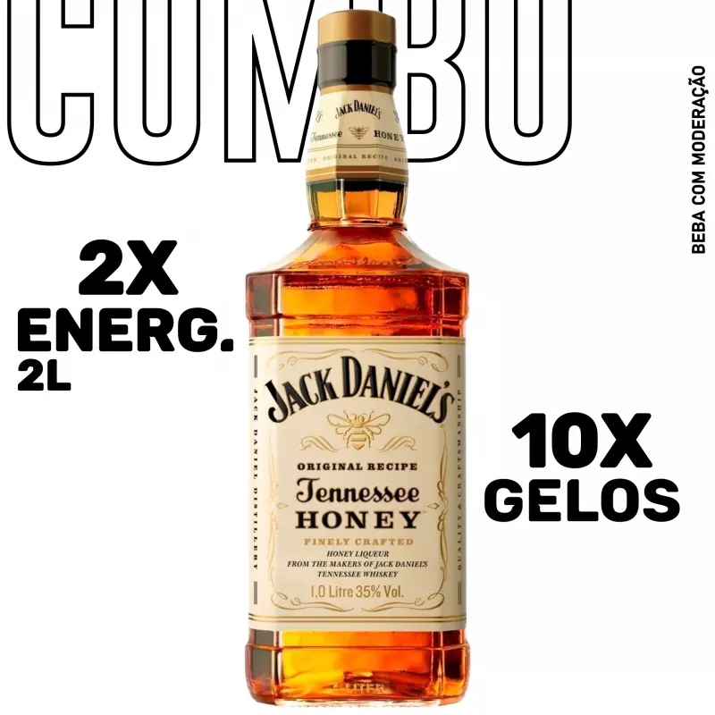 Combo Whisky J. Daniels Honey 1L