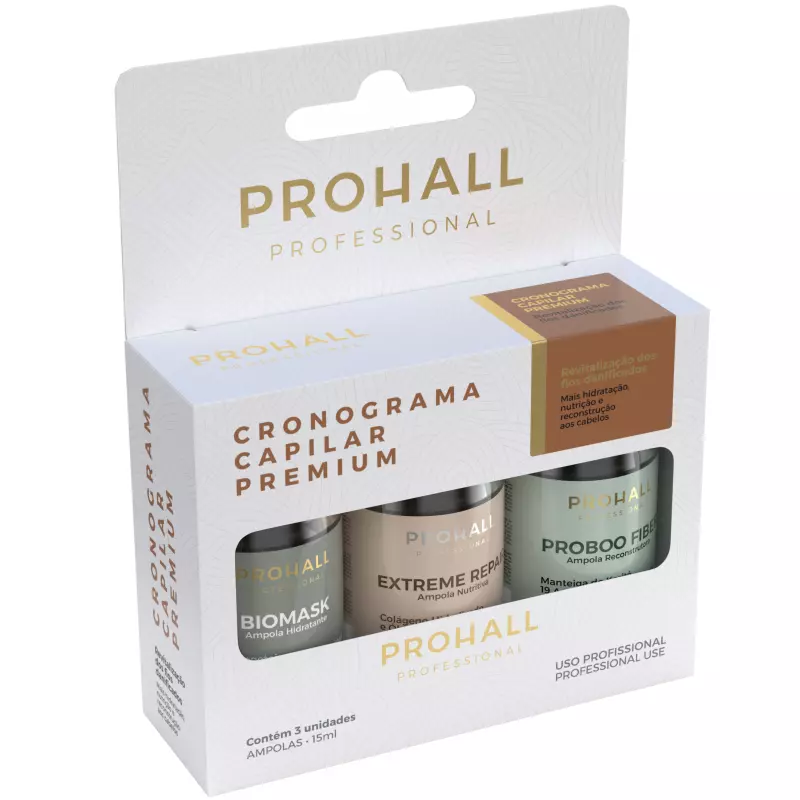 Prohall Cronograma Capilar 3 Ampolas