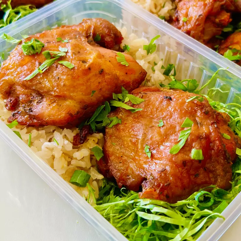 Frango Assado c/ Couve e Arroz