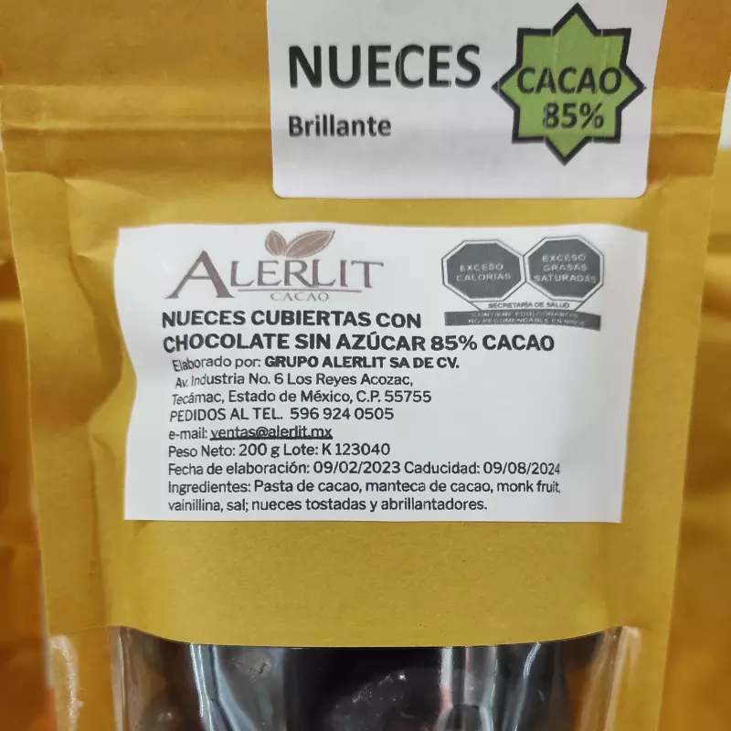 Nuez sin azúcar con 85% cacao
