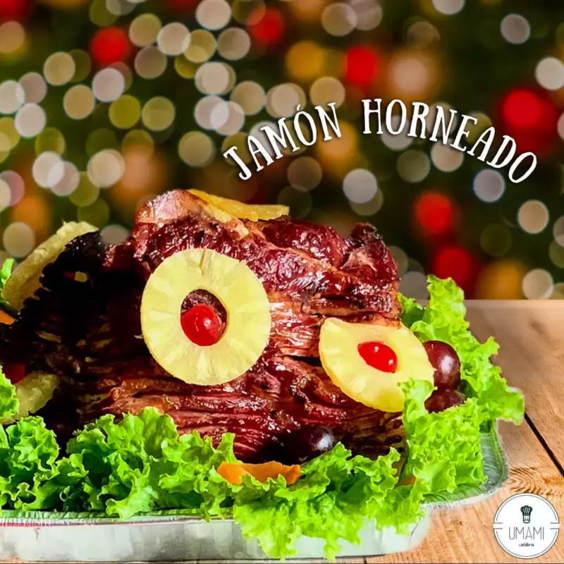 Jamón horneado navideño