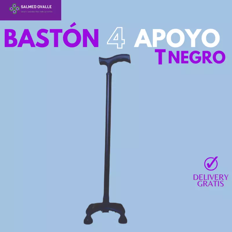 BASTÓN 4 APOYOS T NEGRO