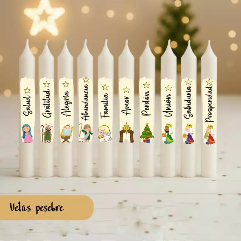 Vela 15cm paq x10 pesebre premium