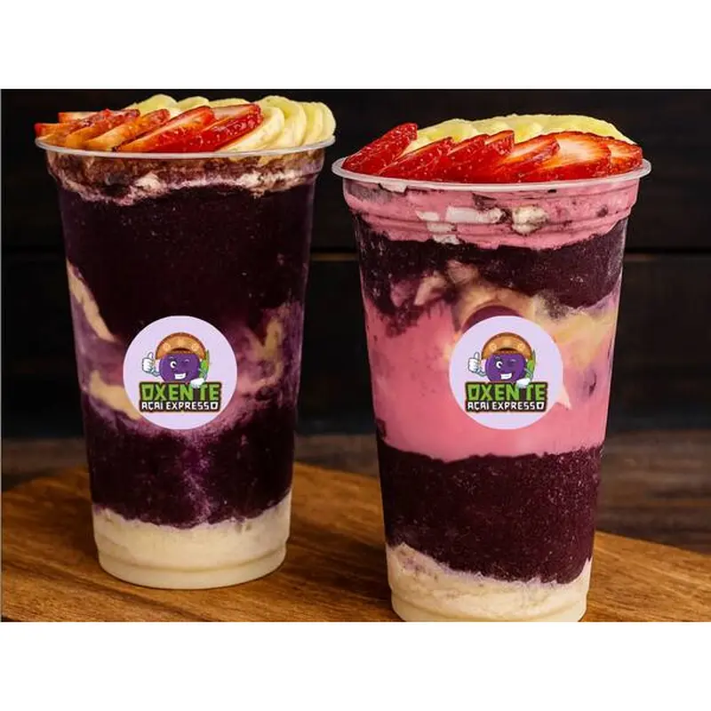 Combo de Açaí com 2 Super Copos de 500ml Recheados e Personalizados