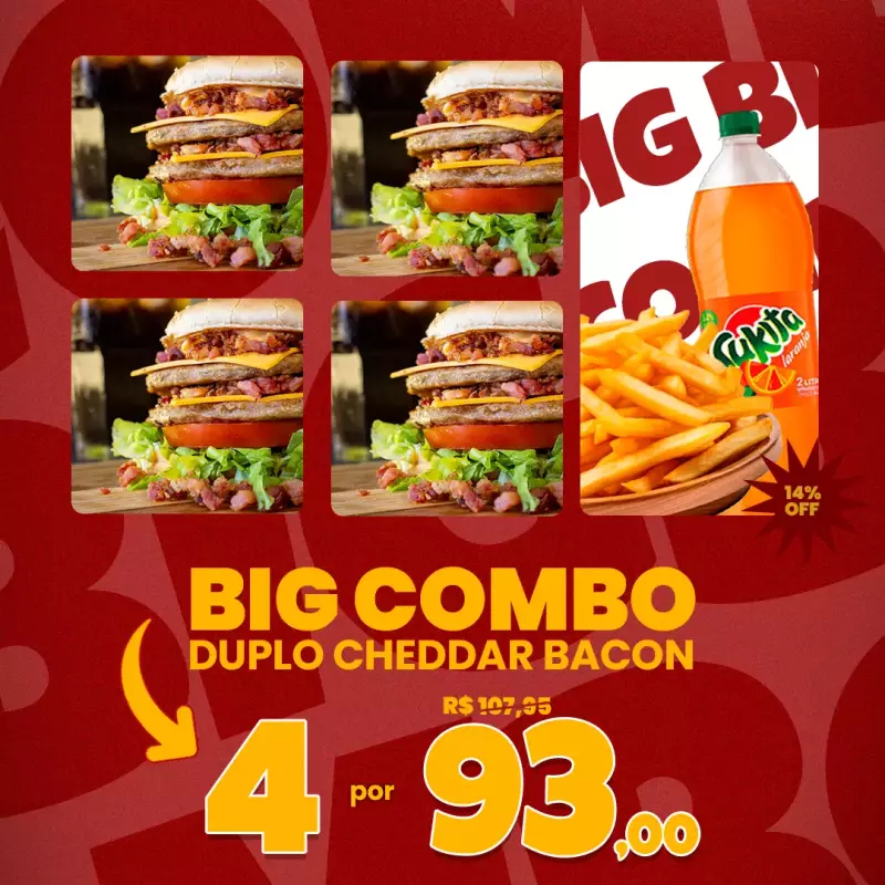 Big combo duplo cheddar bacon