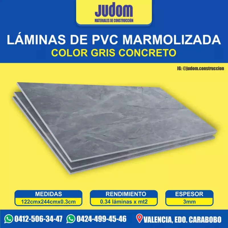 Lamina PVC marmoleada 1.22x2.44 mt
