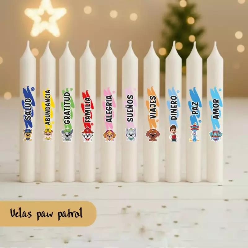 Vela 15cm paq x10 paw patrol premium