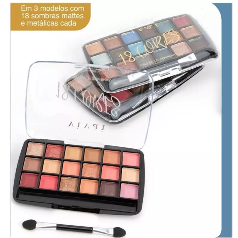 PALETA DE SOMBRAS 18 CORES