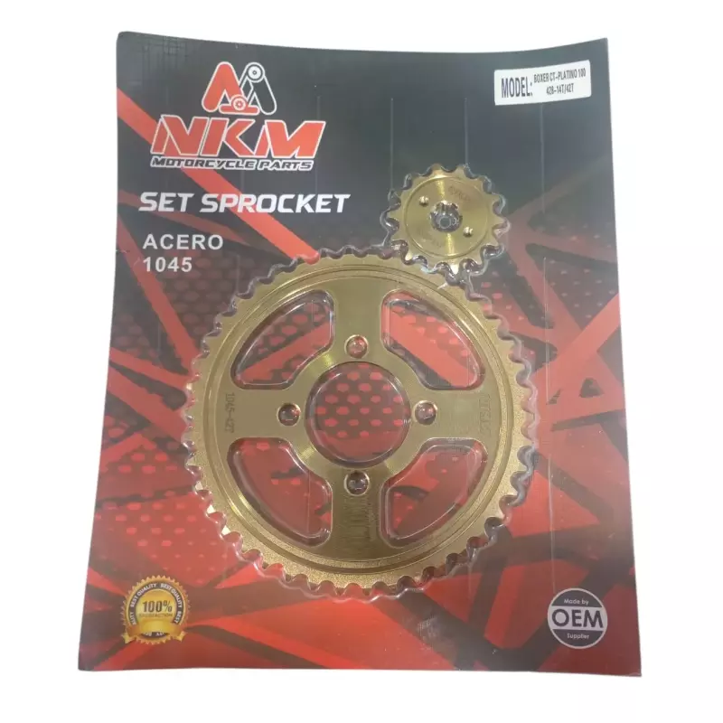 SET SPROCKET BOXER CT14X42 ORO NKM