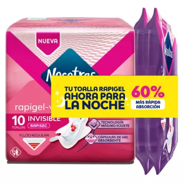 TOALLAS NOSOTRAS INV.RAPIGEL 10UND