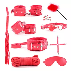 KIT DE   BDSM 10 PIEZAS - ROJO