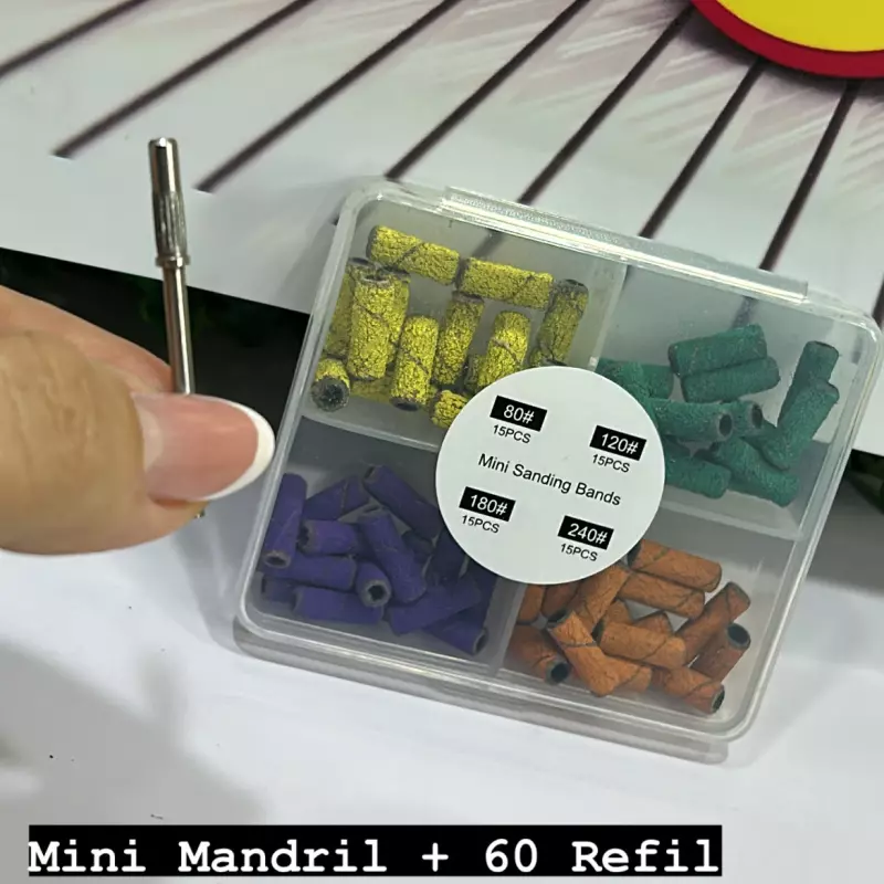 Mini Mandril + 60 Lixas Coloridas