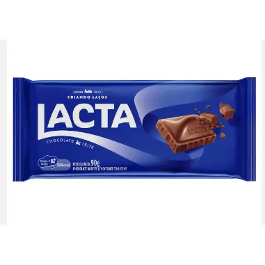 Barra chocolate Lacta ao leite 90g