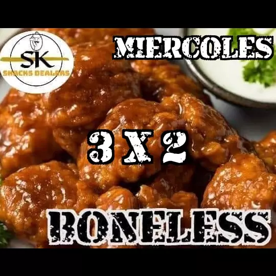 MIÉRCOLES DE BONELESS 3X2