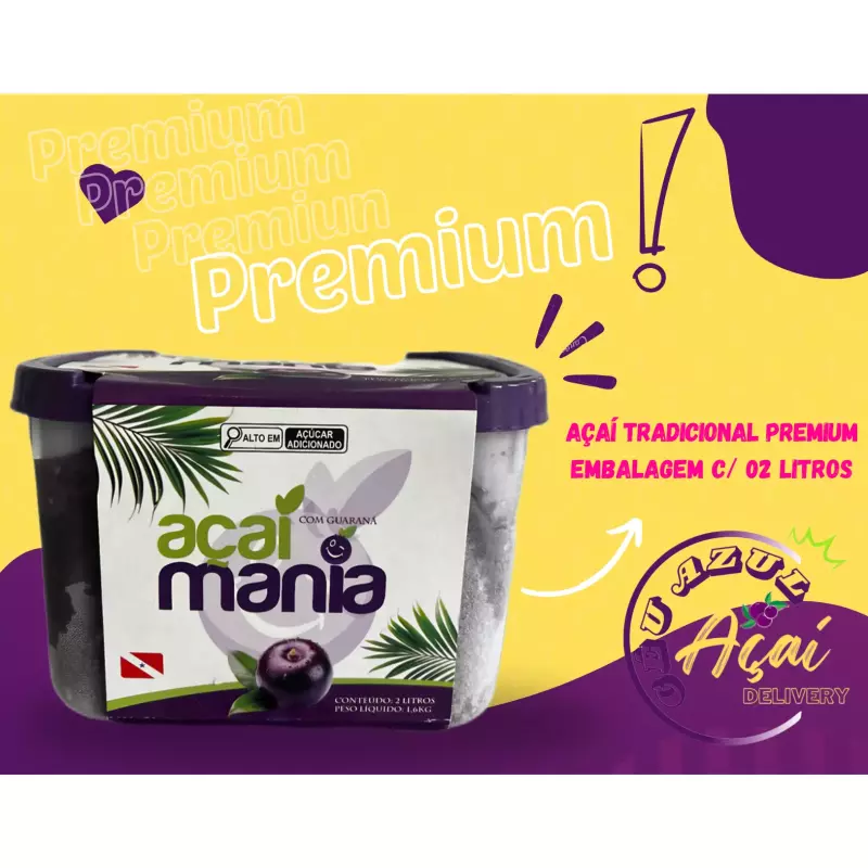Açaí Premium - Embalagem com 2 litro