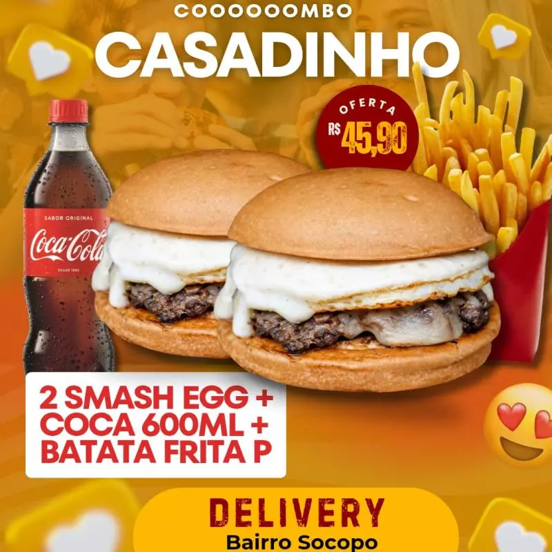 2 Smash EGG+ Coca 600 ml+ batata P