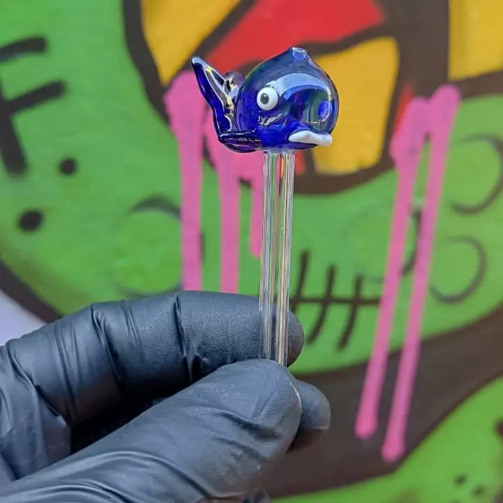 Piteira de Vidro Baleia Laboon Azul