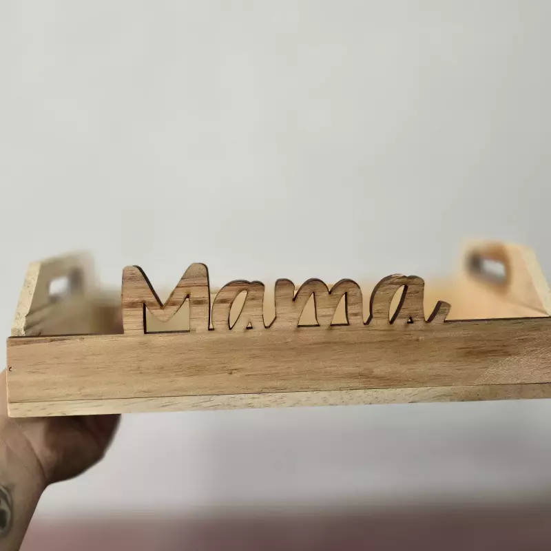 Caja madera con frase mama
