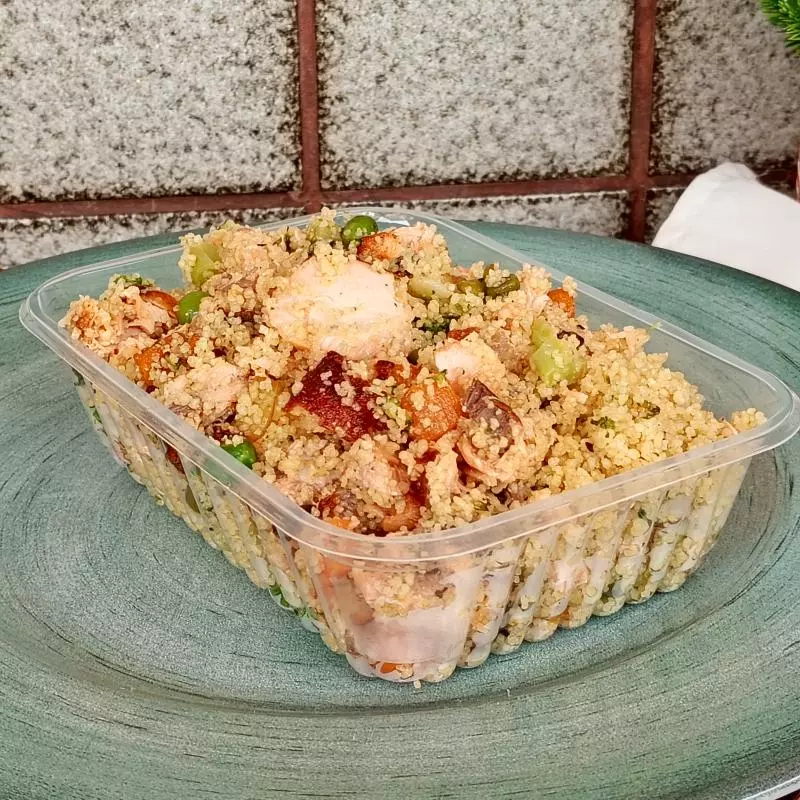 Cuscuz marroquino com salmão