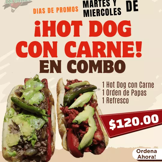 Combo Hot Dog con Carne