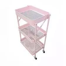 Carrito metálico plegable ROSADO