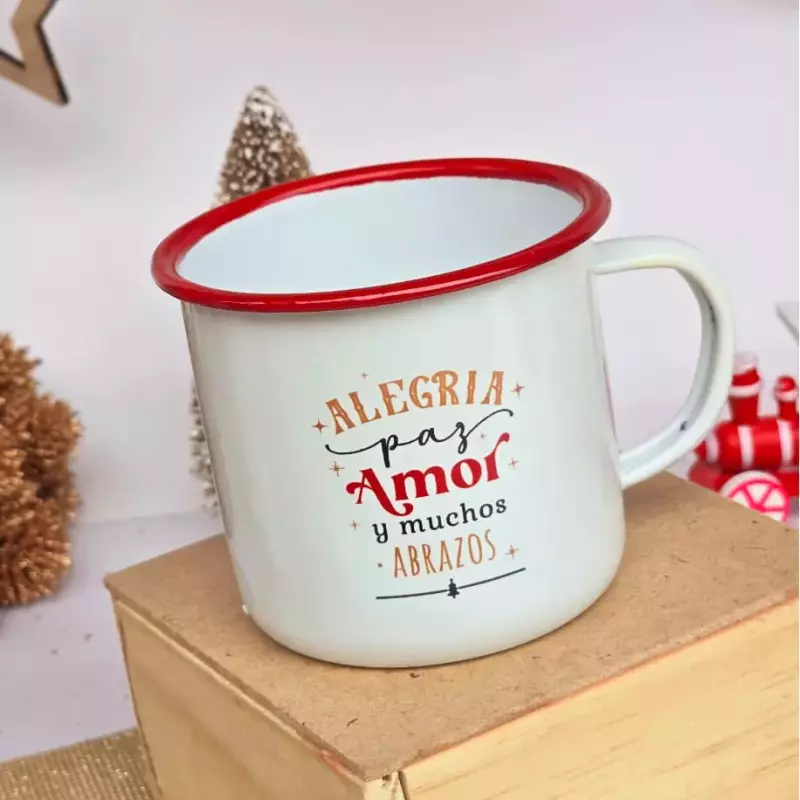 Mug Peltre Metálico Navidad