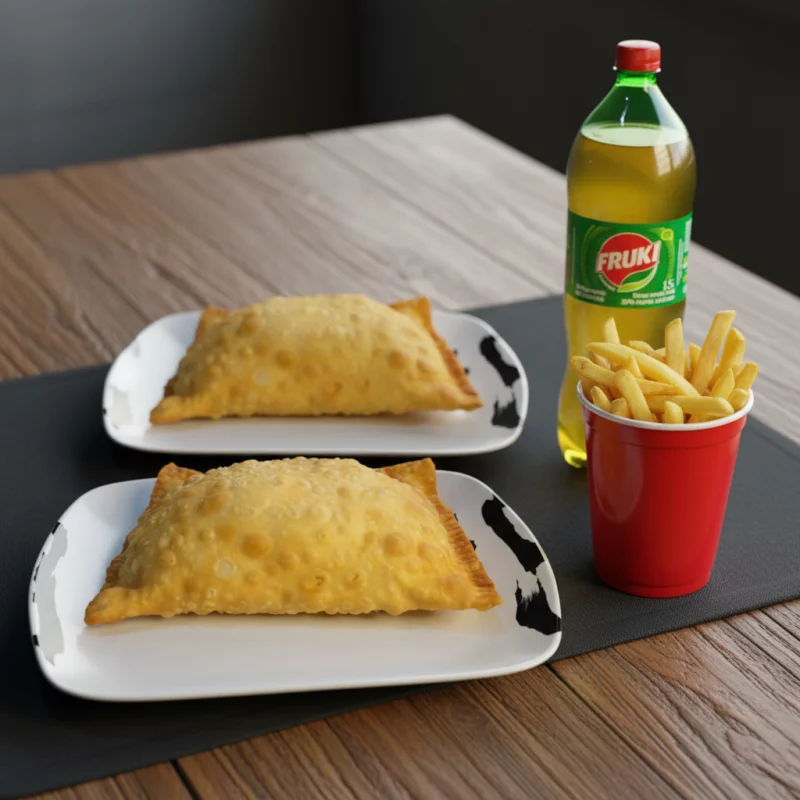 2 Pastéis Médios + Fritas