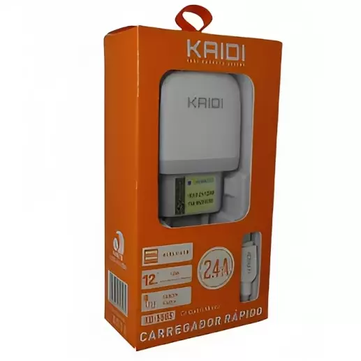 CARREGADOR KAIDI USB V8 KD-556S