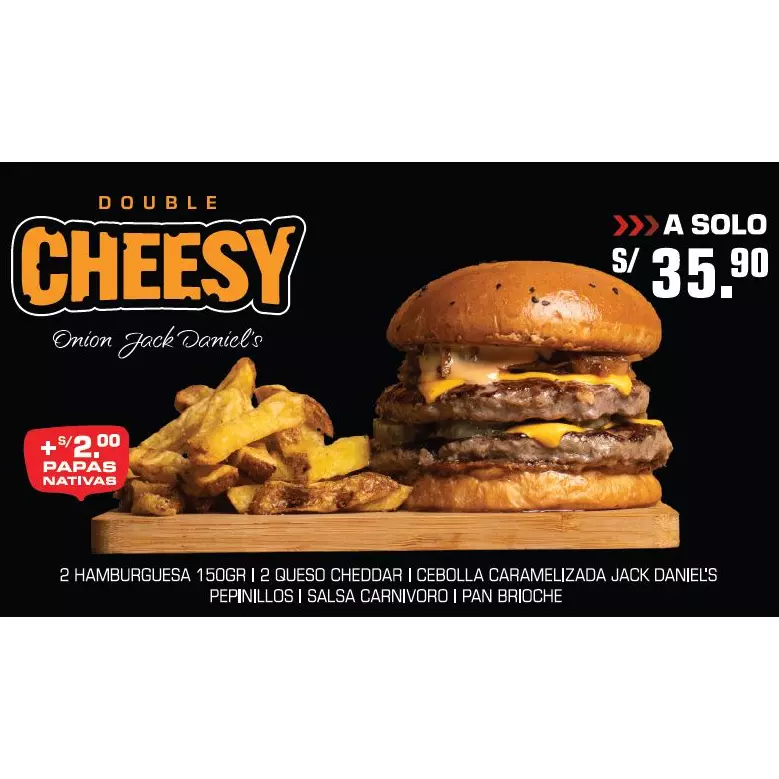 DOUBLE CHEESY ONION JACK DANIEL'S