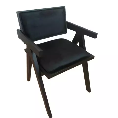 Silla Jeanneret Pana Negro