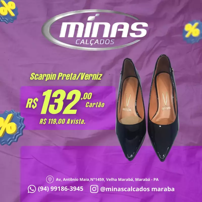 Scarpin Preta/Verniz RF:1185702