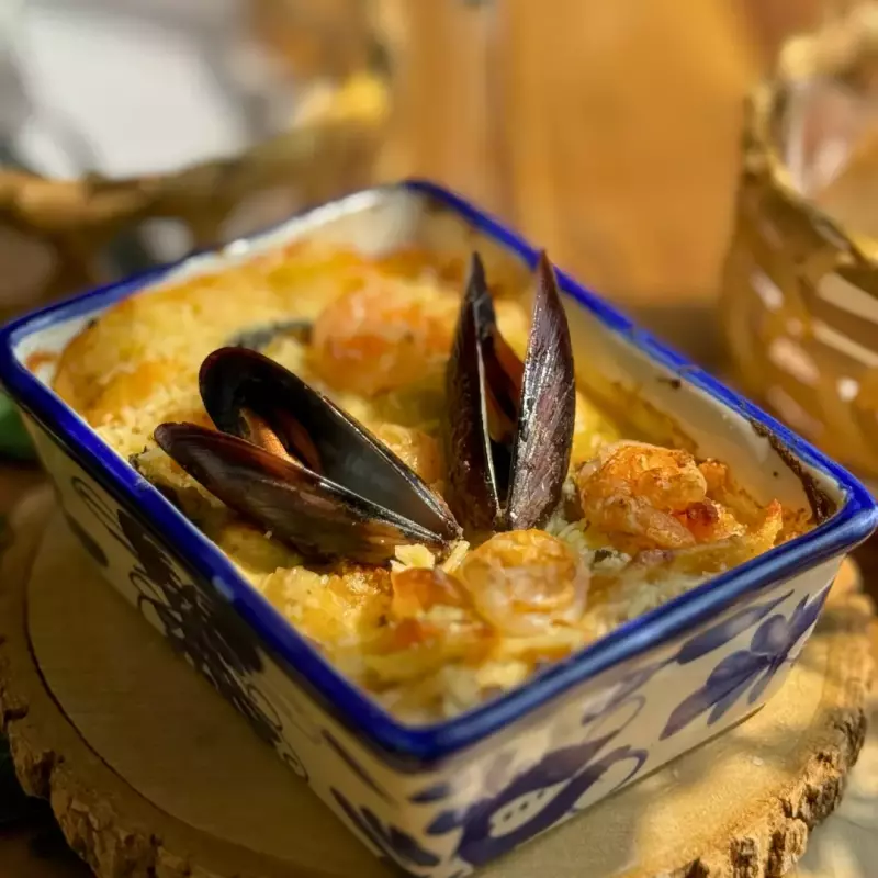 Lasagna de camarones