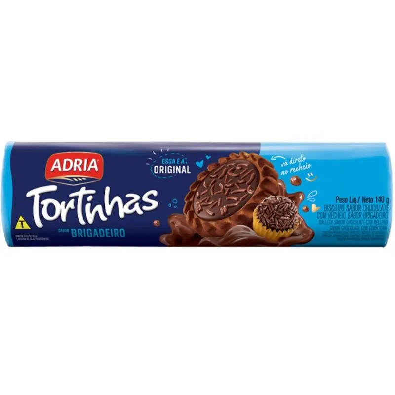 Bolacha tortinhas sabor brigadeiro
