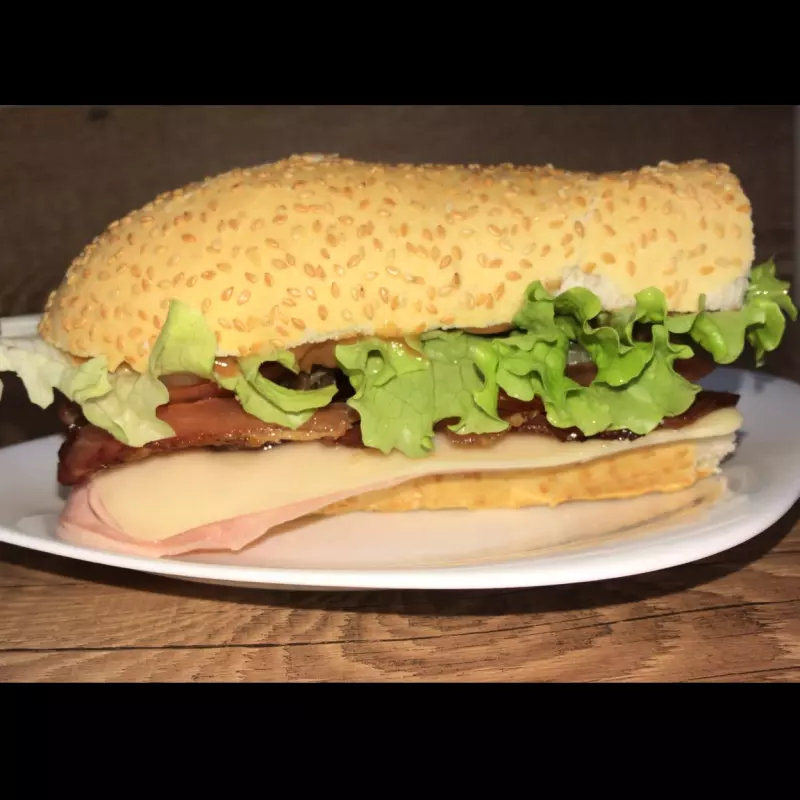 sanduiche natural bacon - gergelim