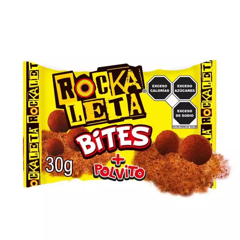 Rockaleta bites + polvito x30 gramos