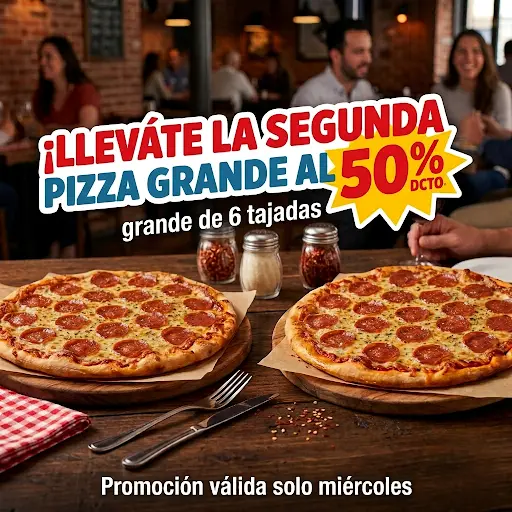 2DA PIZZA GRANDE -50%