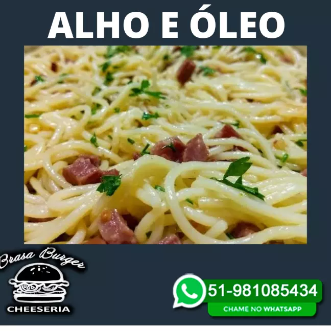 Massa alho e óleo  com frango
