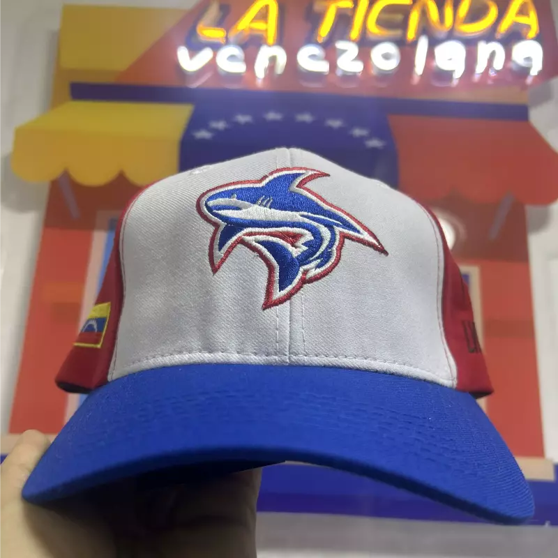 Gorra La guaira curva azul y  blanco