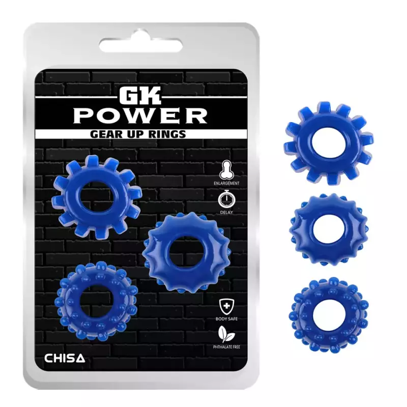 GEAR UP RINGS BLUE – PACK X3