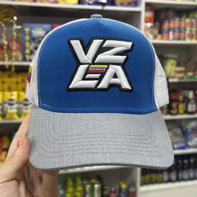 Gorra azul gris malla blanca