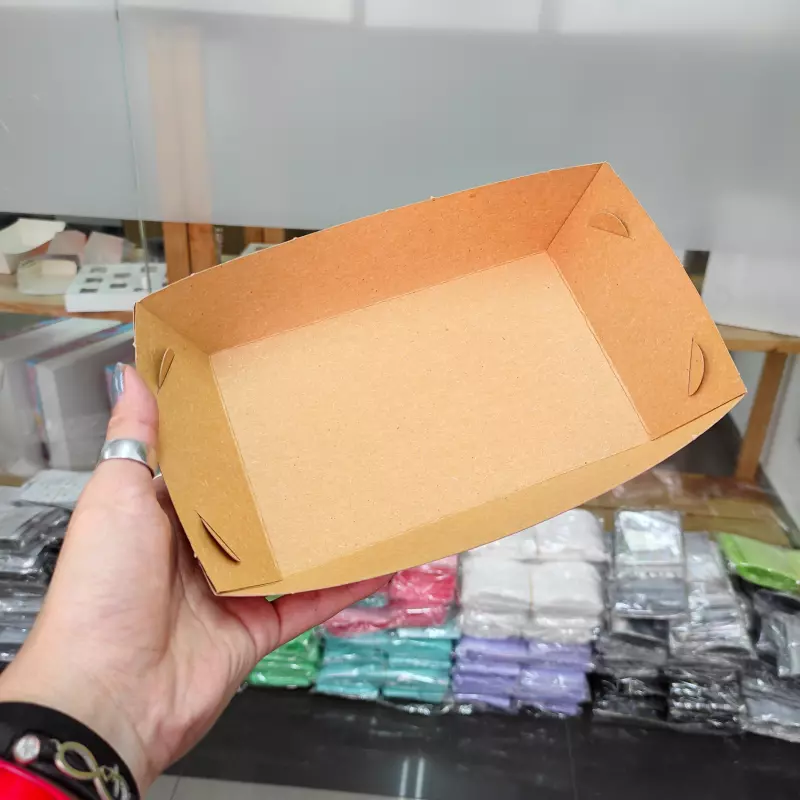 Bandeja Cartón Kraft Rectangular